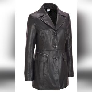 Wilson Women Black Geniune Leather Jacket Size Small